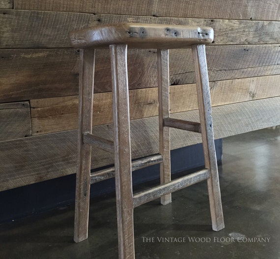 Reclaimed Barn Wood Oak Bar Stools