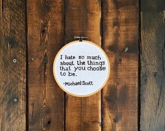 Michael Scott Embroidery Hoop Art