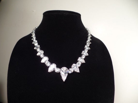 Astonishing Sterling and Cubic Zirconium Necklace-Jolie Gabor