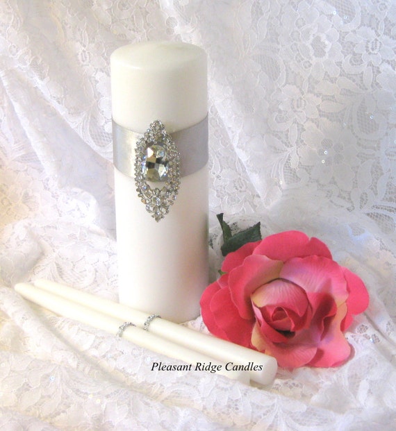 Rhinestone Unity Candle Set Brooch Unity By Pleasantridgecandles 7855