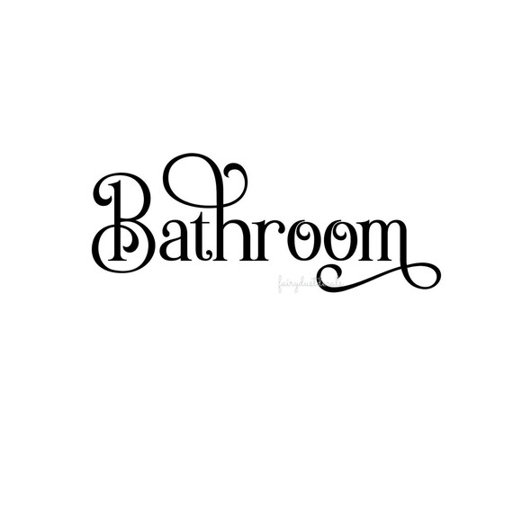 Bathroom decal restroom vinyl letters door decal powder