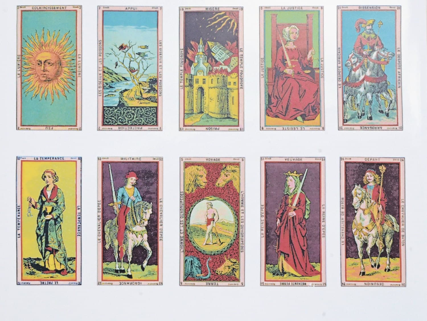 Antique French Tarot Cards nr. 2 Ceramic Overglaze Decals