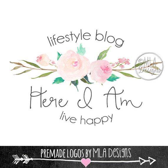 Floral Watercolor Logo Watercolor Logo Flowers Logo