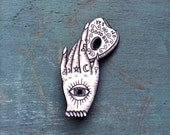 Palmistry Palm Reading Hand Fortune Teller Button Occult Pin Gypsy Witchcraft Pendant Ouija Board Planchette