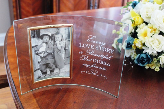 etched glass photo frame