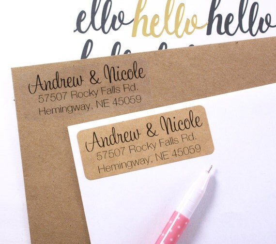 Custom RUBBER STAMP or printed address LABELS by kawaiigoodies