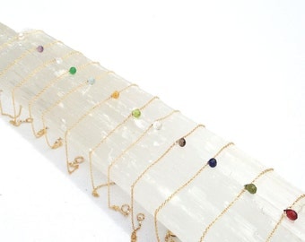 Dainty Bracelet, Minimal Bracelet, Birthstone Bracelet, Beaded Bracelet, Simple Bracelet, Gemstone Bracelet, Thin Gold, Gold Bracelet