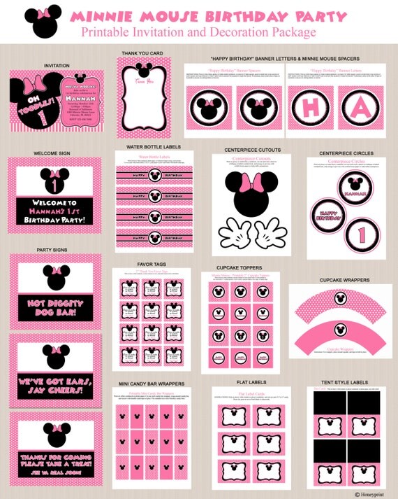 Minnie Mouse Birthday Party Printables 4, Printable Minnie Mouse ...