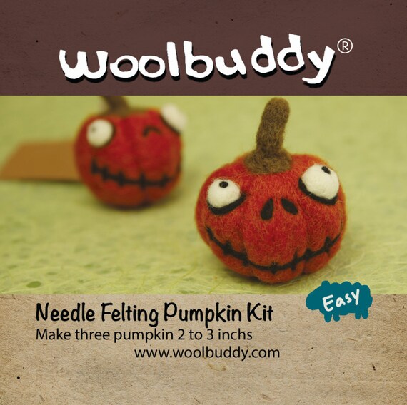 Items similar to Needle Felting Pumpkin kit, Halloween crafts,DIY FUN