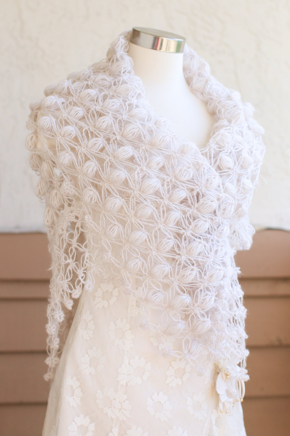 blush bridal shawl