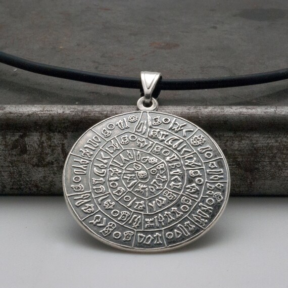 Greek Phaistos Disc Unisex Necklace Ancient Minoan Cretan
