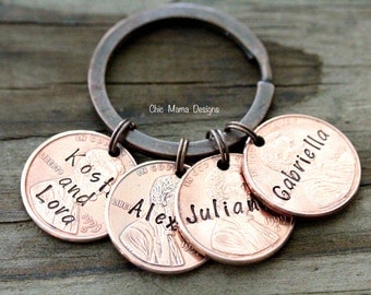 Lucky US Penny Keychain Keepsake for Mother, Father, Grandparents, Sister, Family, Friend, Anniversary, Copper Gift, Birthday