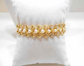 Vintage Goldette Pearl Bracelet (285) Gorgeous!