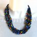 Jewel Tones Ladder Yarn Necklace, Ribbon Necklace, Lariat Necklace, Crochet Choker, Fiber Jewelry, Vegan Necklace, Gifts for CoWorker