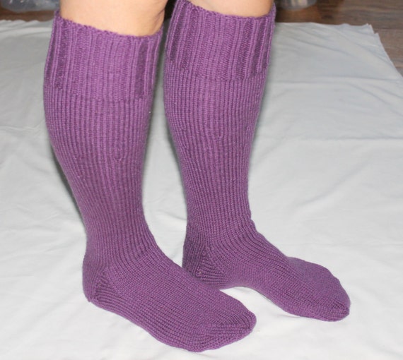 Knee High Wool Socks Wool Knee High Socks Leg by Grandmasandeze