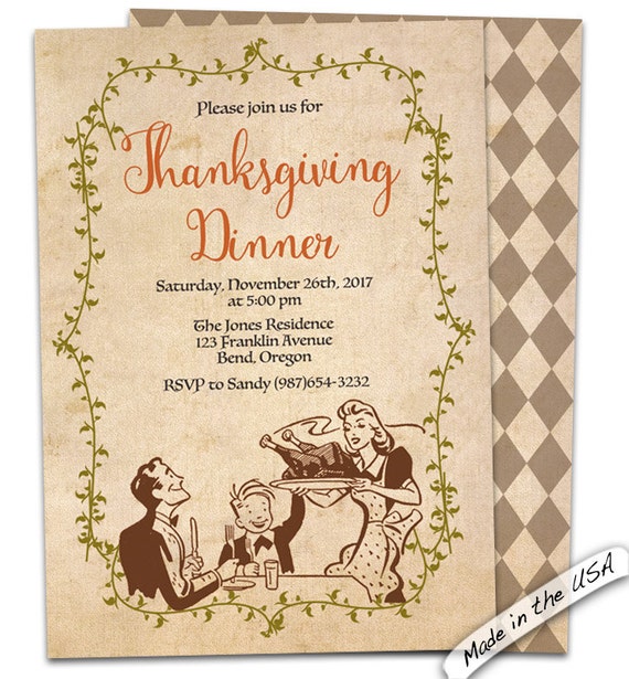 Thanksgiving Dinner Invitation