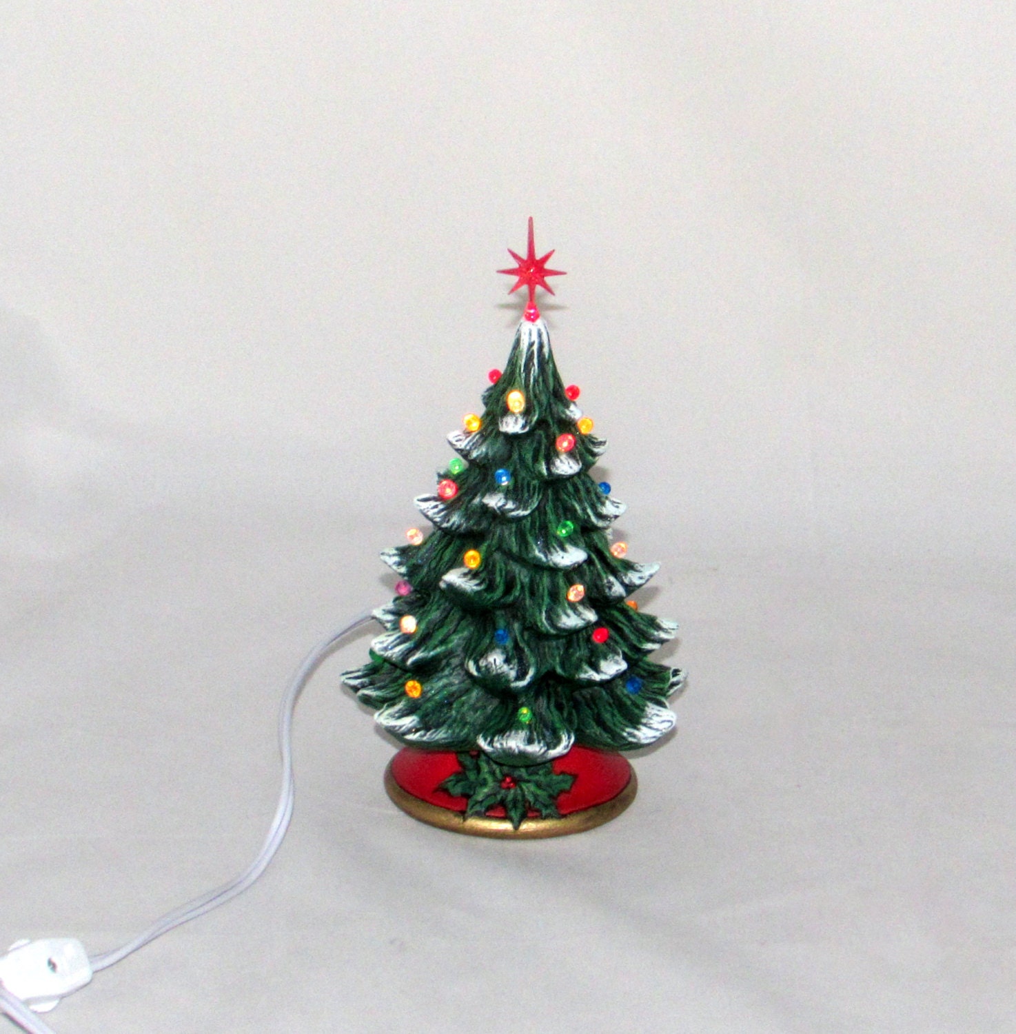 small ceramic christmas tree 7 inches with base hand made small ceramic christmas tree 7 inches with base hand made