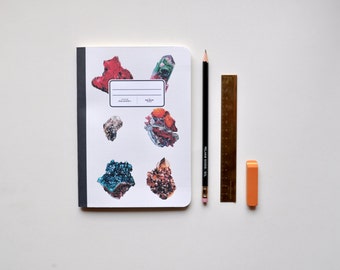 Mineral Illustration Notebook - Journal - Sketchbook - Blank pages - Lined pages