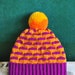 Purple Honeycomb Detachable PomPom Beanie Hat | for men | for women | colorful & cozy | handmade unisex gift