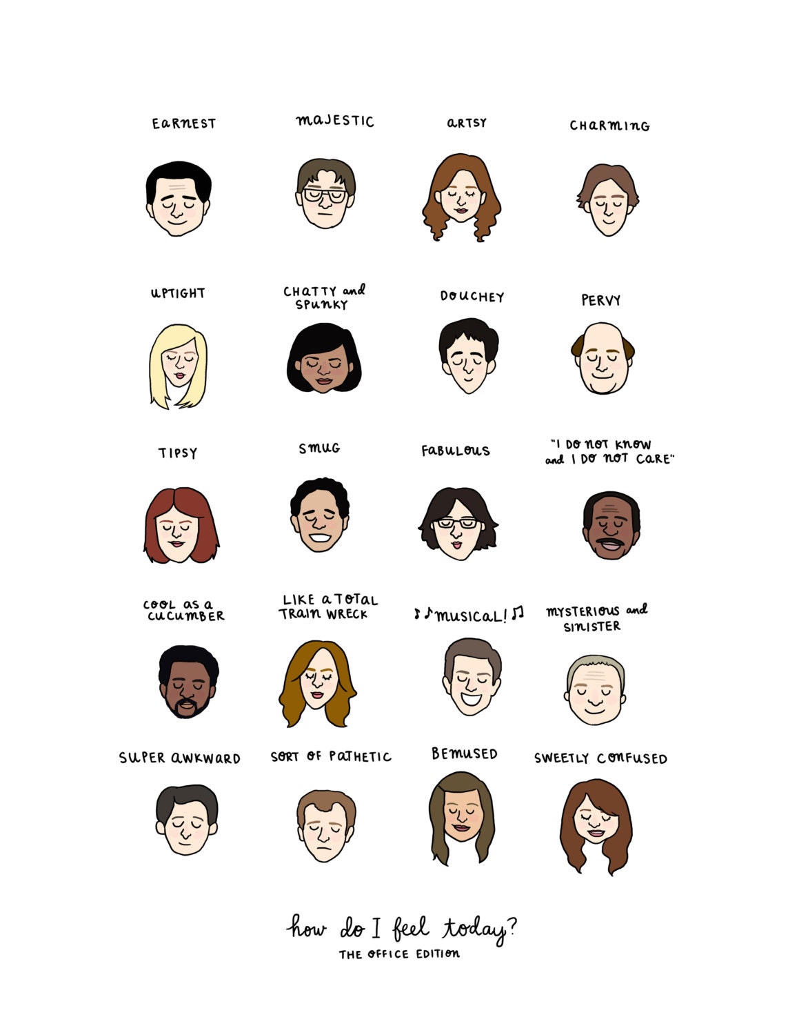 The Office Mood Chart Print HandIllustrated