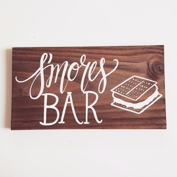 S'mores Bar Sign, Rustic Wooden Wedding Sign, Food Menu Signs, The ...