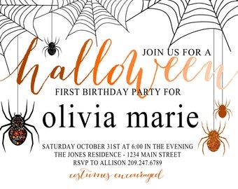 halloween birthday invitation (digital file)