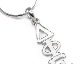 Delta Phi Epsilon Sterling Silver Lavaliere // ΔΦΕ Sorority Necklace // Greek jewelry // Sorority gifts // Sorority Jewelry // Greek Letters