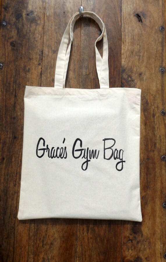 Personalised Gym Tote bag Handpainted Tote bag