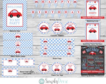 Transportation Birthday Party Printable Decorations Vehicle