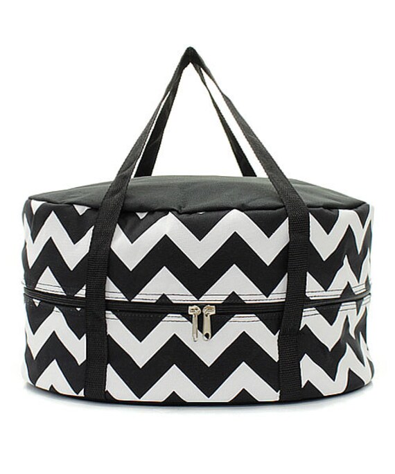 Items similar to Insulated Crock Pot Slow Cooker Black Chevron