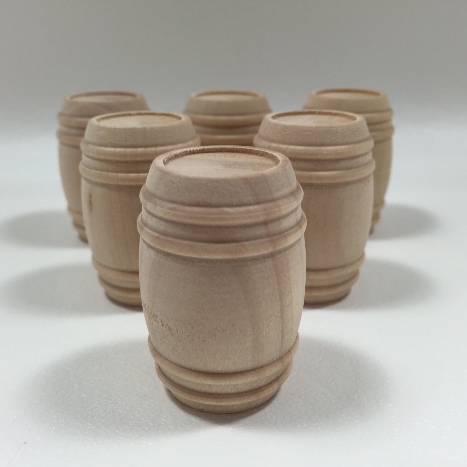 15/8 Wooden Pickle Barrels Set of 6 Unfinished Wood