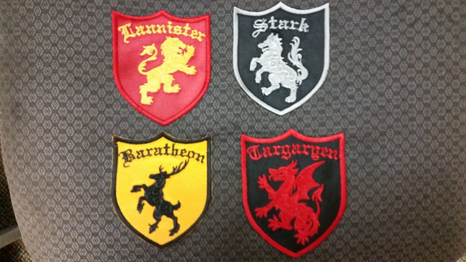 Fantasy House Shield Sigils Embroidered Iron On Patch, GOT House Sigil