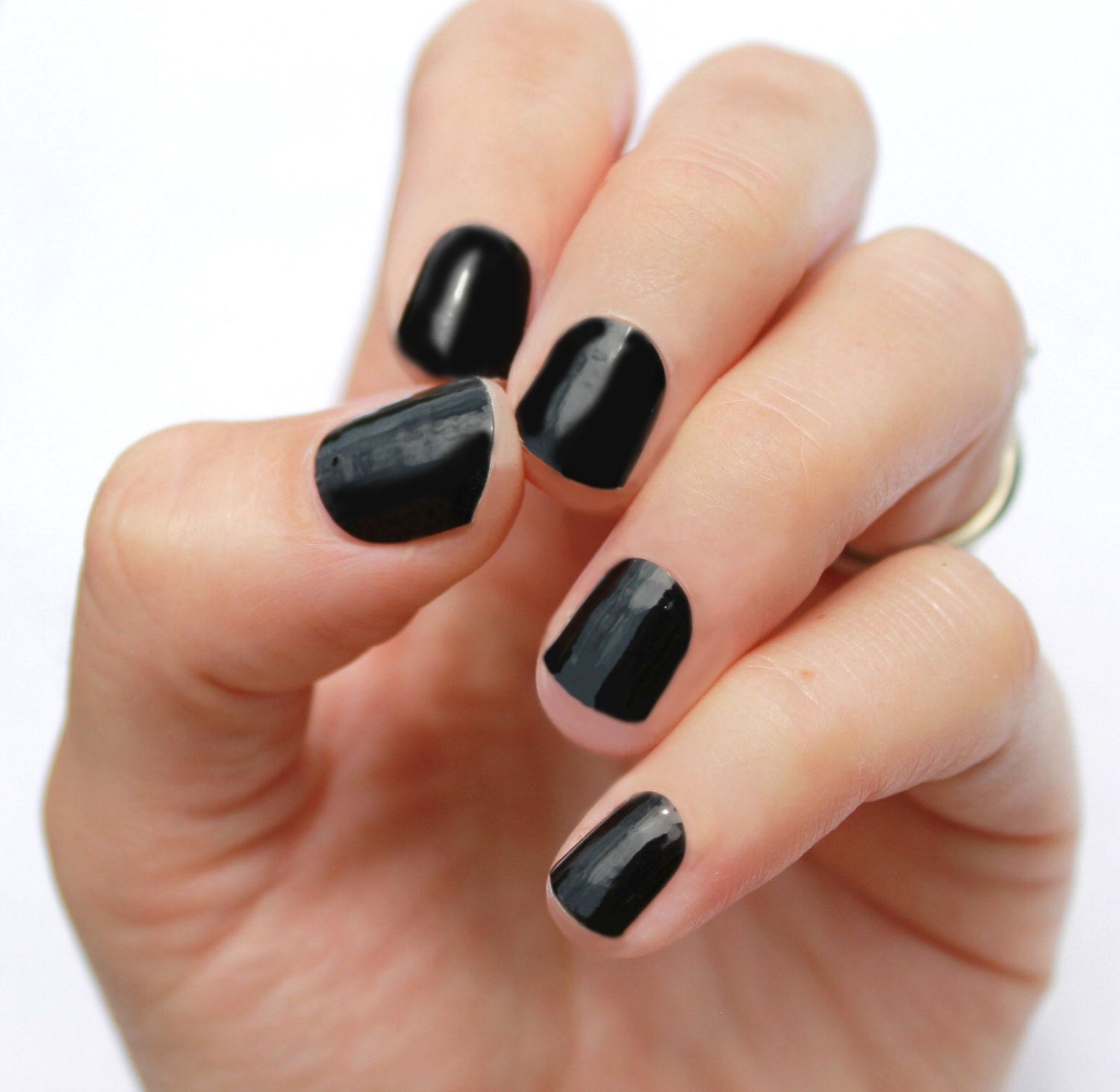 Solid Black Nail Wraps