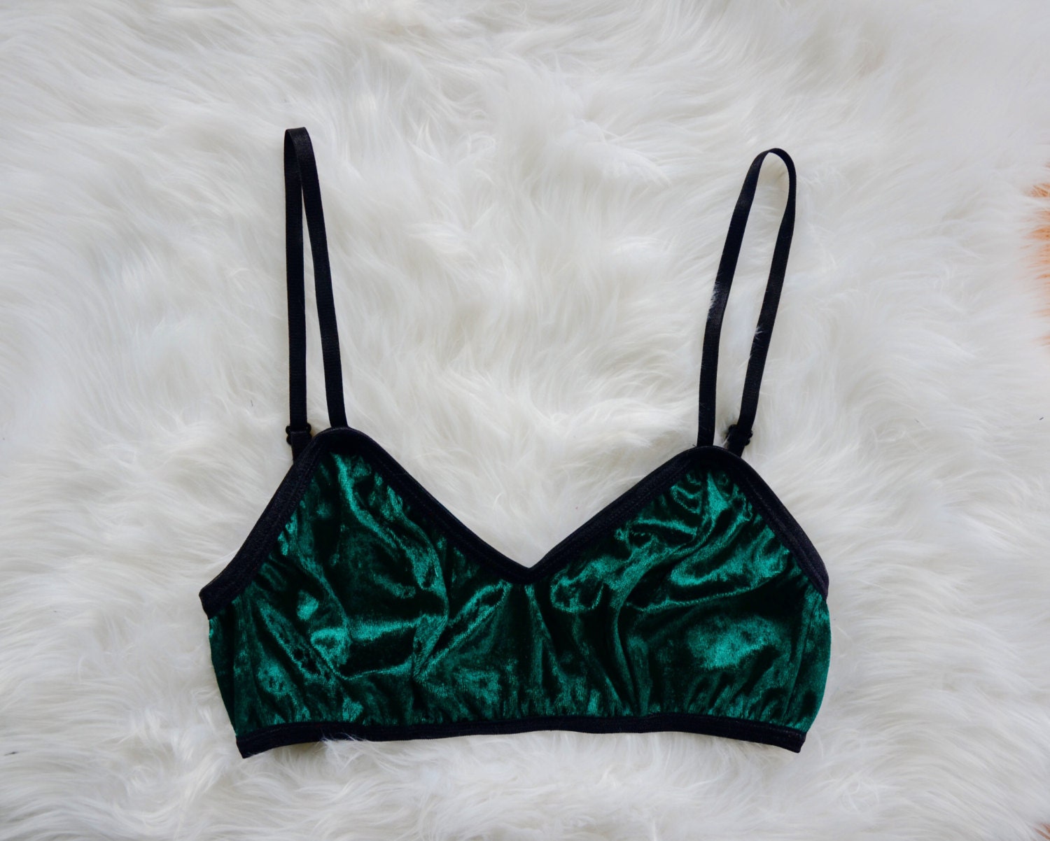 Crushed velvet bralette FREE SHIPPING by rebeccajonesapparel