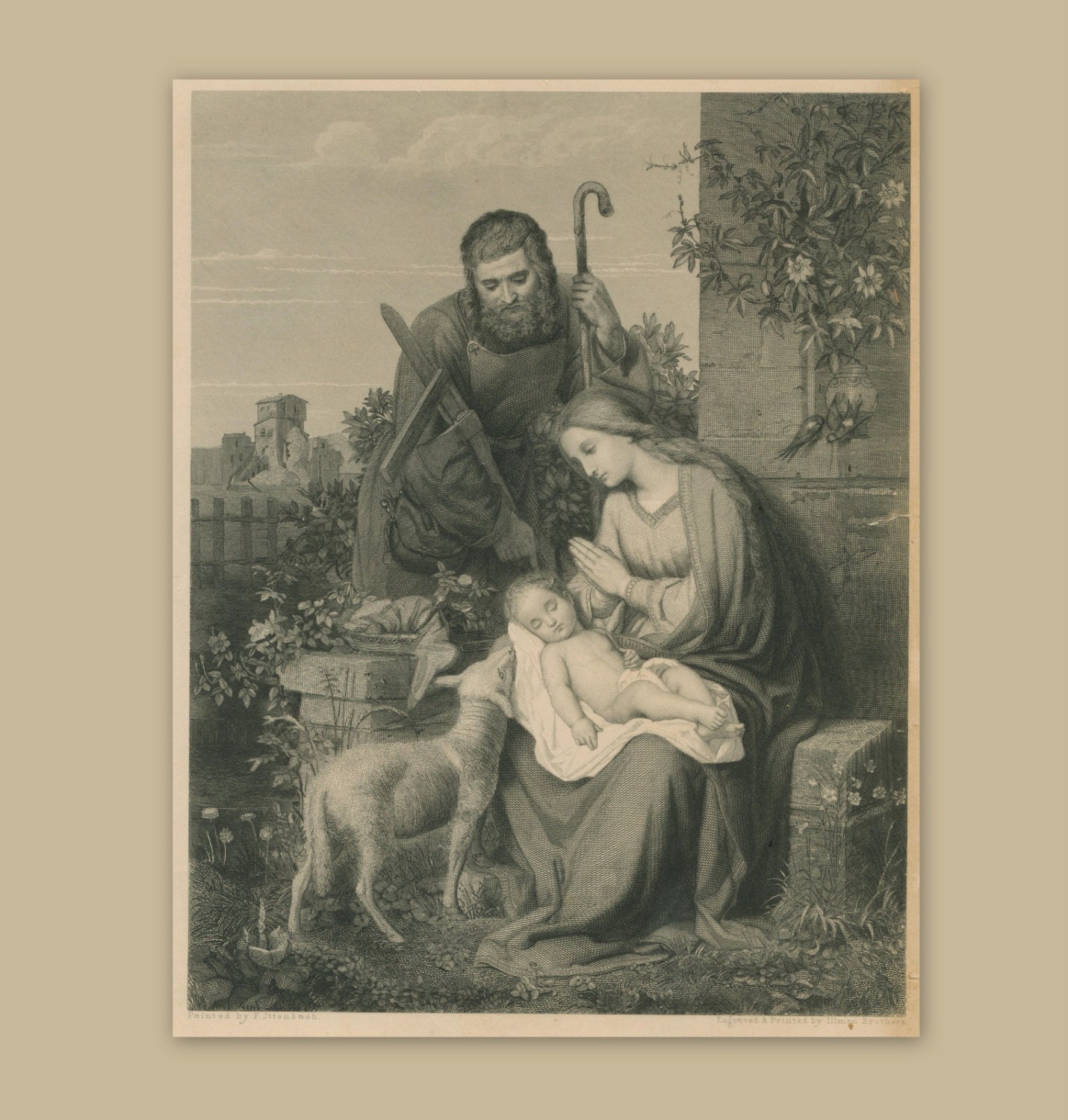 Antique Nativity LithographReligious by ClassicEndearments on Etsy