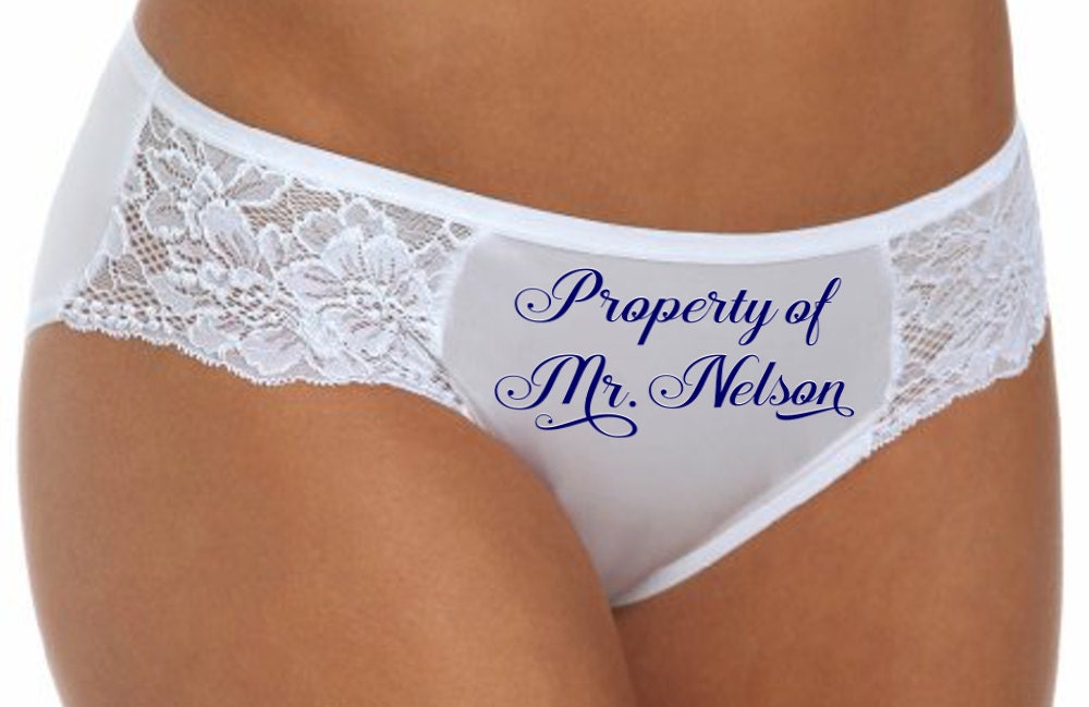 Sexy Personalized Property of Mr. Lace Panties Bride Wedding
