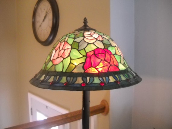 Stained Glass Floor Lamp / Roses by TamiAndDani on Etsy