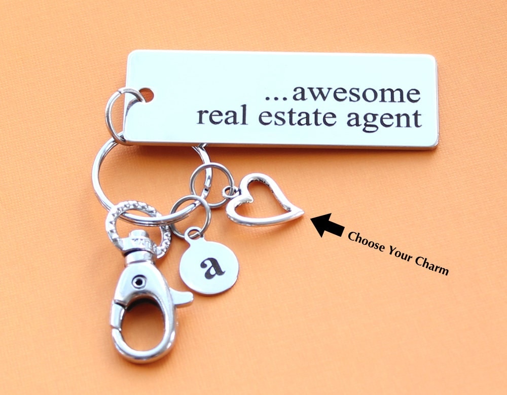 Personalized Real Estate Agent Key Chain by BrokeStudentDesigns