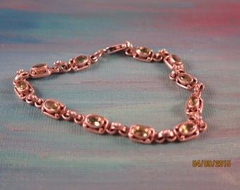 Vintage Sterling Peridot Tennis Bracelet