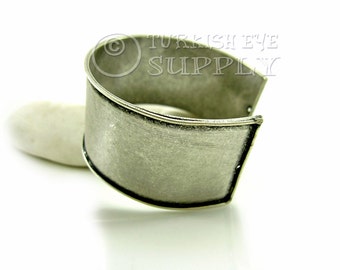 Brass Cuff Bracelet, Adjustable Antique Silver Plated Blank Cuff Bracelet, Turkish Bracelet Jewelry