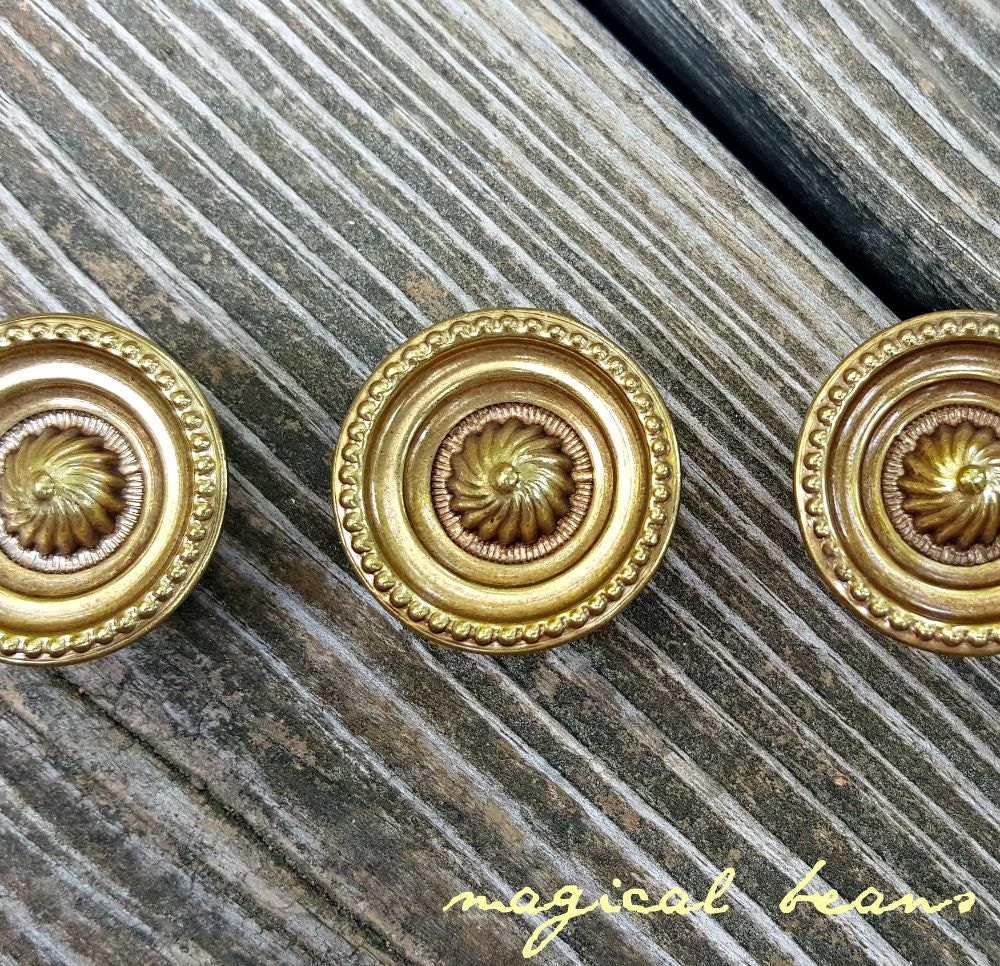 Gold Drawer Knobs Gold Vintage Drawer Knobs KBC Brass