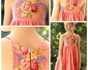 Hourglass Dress - girls' summer dress - PDF pattern