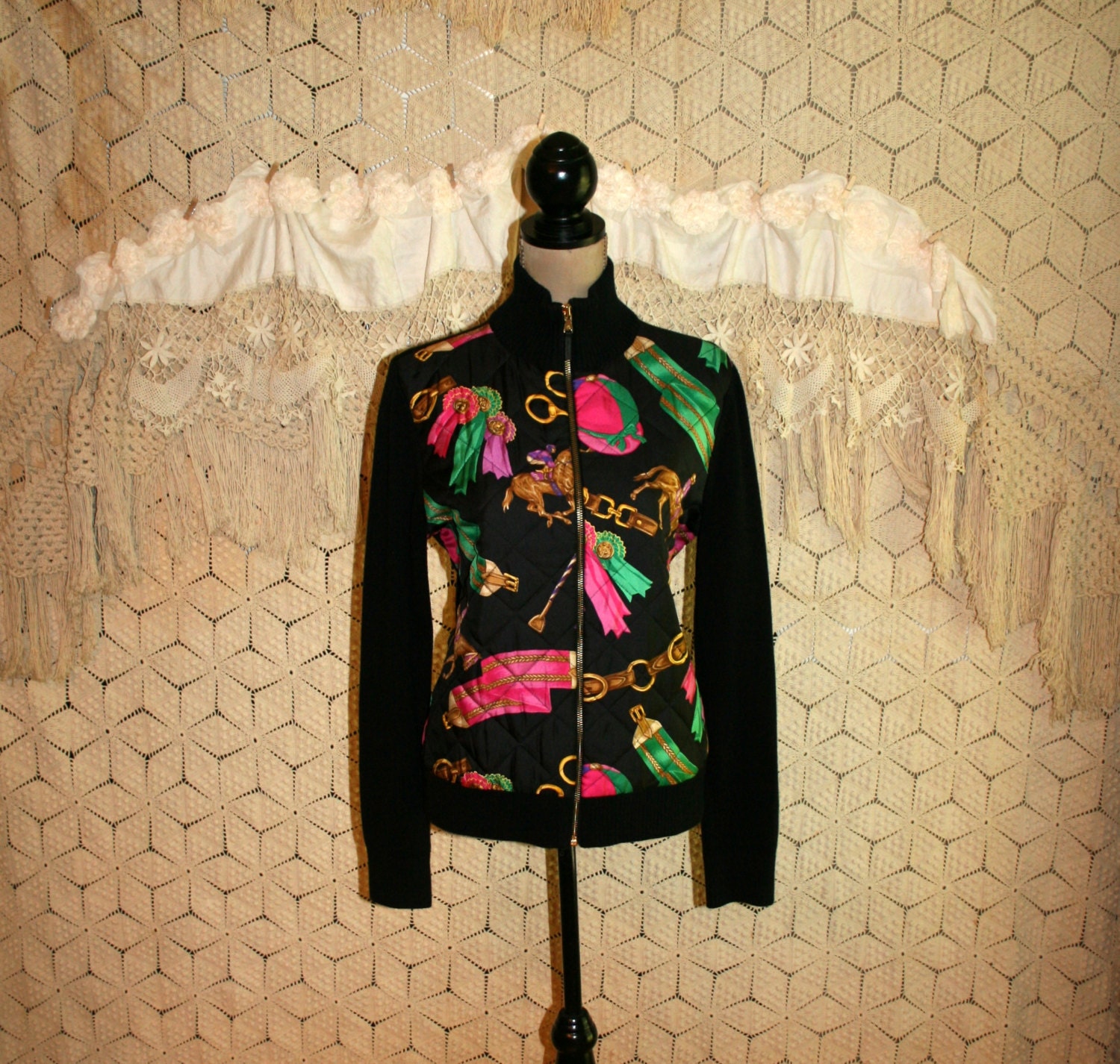 Horse Jacket Black Silk Horse Racing Jockey by MagpieandOtis