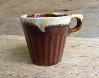 Vintage Monmouth Pottery Brown Dripware Mug / USA Pottery Mug / Brown Drip Ware Mug