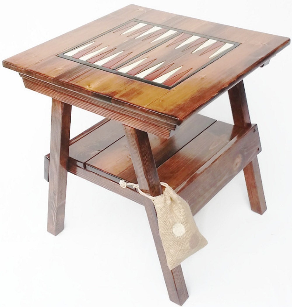 Backgammon Game Board Wood Table Outdoor by HappyChairsandMore