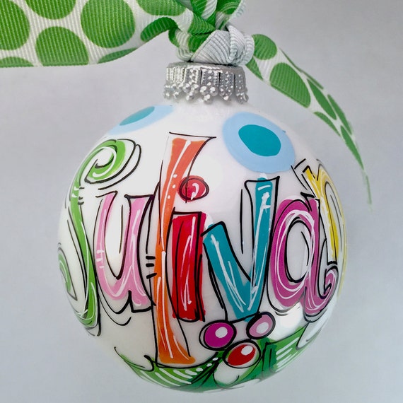 monogrammed christmas ornament hand painted glass ornament monogrammed christmas ornament hand painted glass ornament