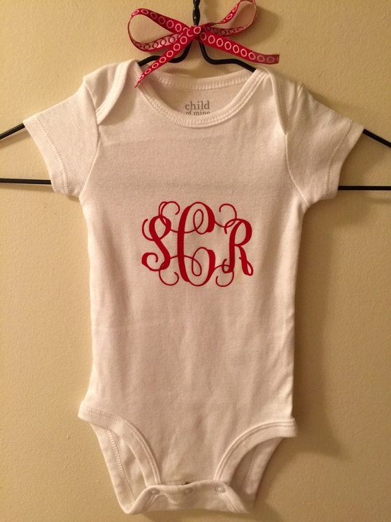 Monogrammed Baby Onesie | Monogrammed Baby Gift | Baby Shower Gift ...