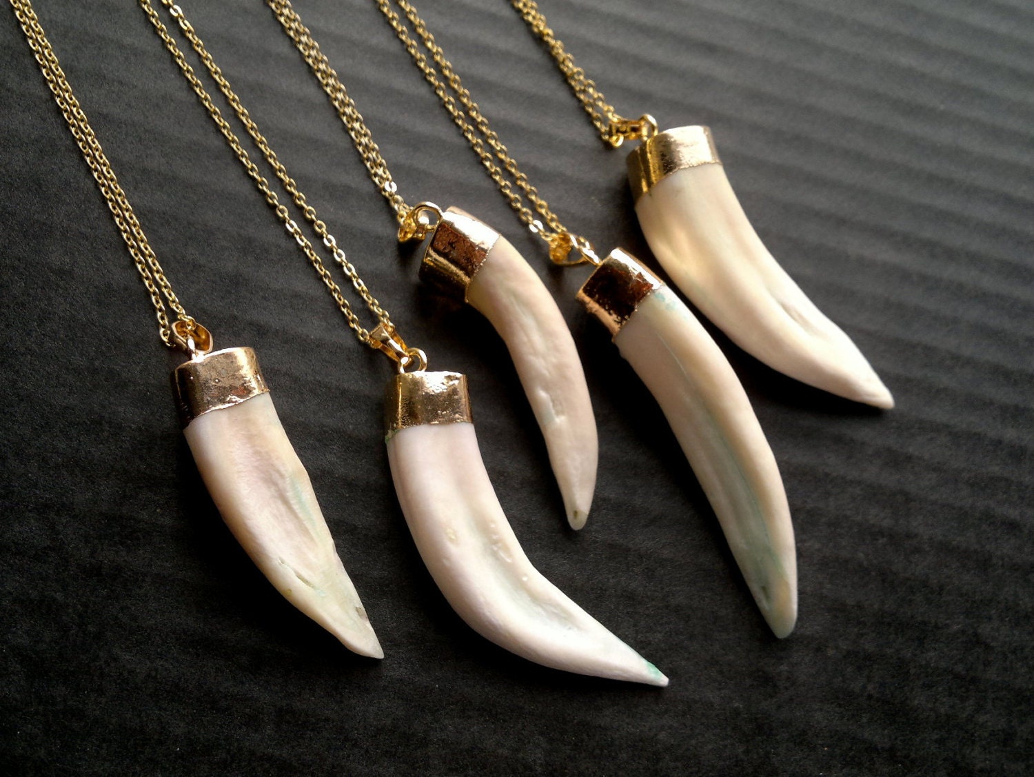 Wolf Tooth Necklace Real Tooth Jewelry Gold Dipped Tooth