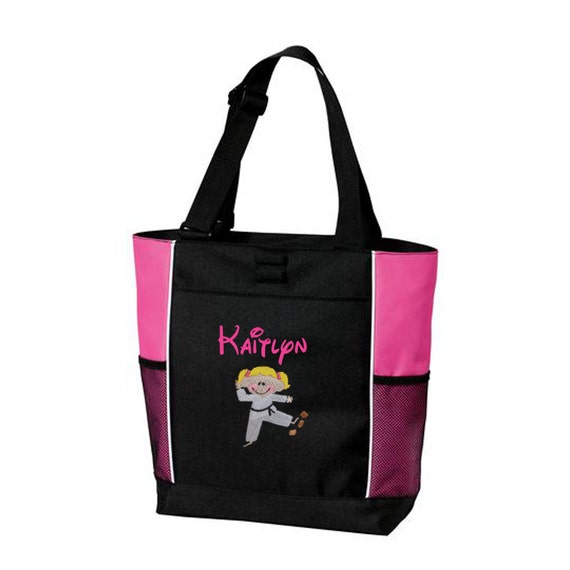 Personalized Karate Girl Tote Bag Tae Kwon Do by embroiderybybeth1