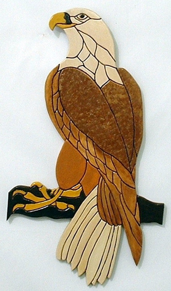 Wood sculpture Eagle Wall Art Patriotic Wall by Galleryatkingston
